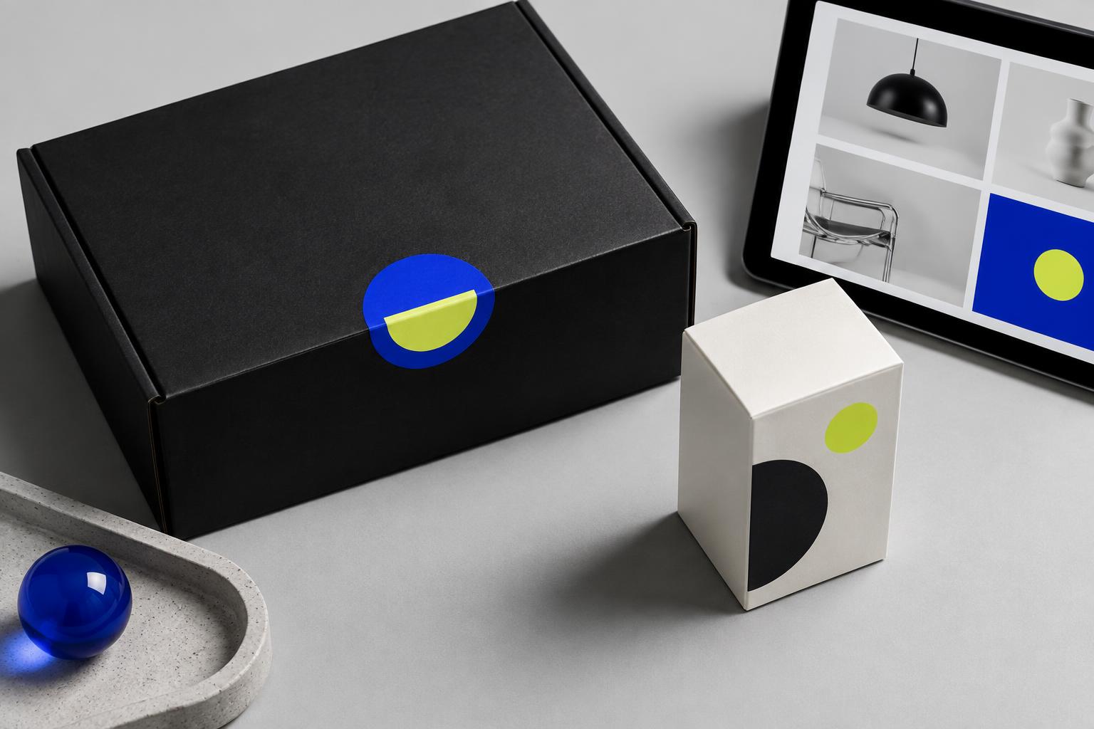 Ecommerce brand system with packaging and digital storefront